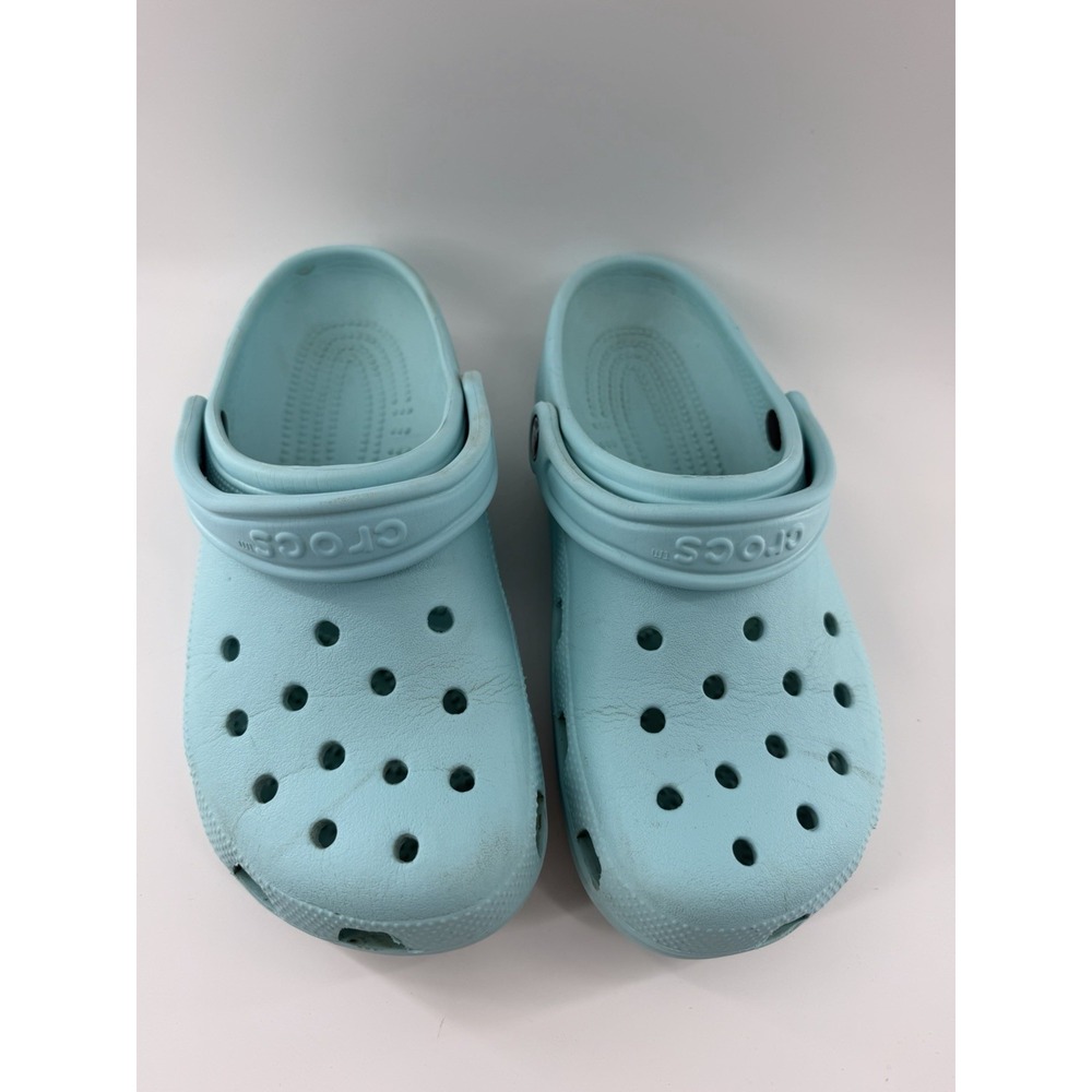 Crocs Classic Baby Light Blue Turquoise Clogs Womens Size 8 Mens Size 6
